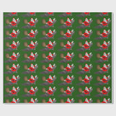 Sinterklaas die op een bat vliegt cadeaupapier (Vlak)