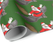 Sinterklaas die op een bat vliegt cadeaupapier (Rol Hoek)