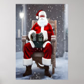 Sinterklaas die op een stoel zit | AI Art Poster (Voorkant)