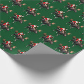 Sinterklaas die op mazen rijdt cadeaupapier (Hoek)