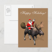 Sinterklaas die op mazen rijdt feestdagenkaart (Voorkant / Achterkant)