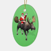 Sinterklaas die op mazen rijdt keramisch ornament (Links)