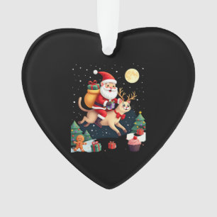 Sinterklaas die op rendieren rijdt Siamese kat Ker Ornament