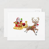 Sinterklaas die op slee rijdt briefkaart (Voorkant / Achterkant)