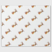 Sinterklaas die op slee rijdt cadeaupapier (Vlak)