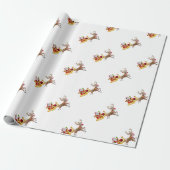 Sinterklaas die op slee rijdt cadeaupapier (Uitgerold)