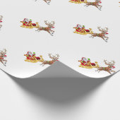 Sinterklaas die op slee rijdt cadeaupapier (Hoek)