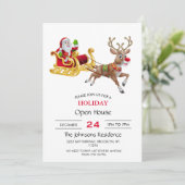 Sinterklaas die op slee rijdt kaart (Staand voorkant)