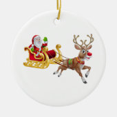 Sinterklaas die op slee rijdt keramisch ornament (Voorkant)