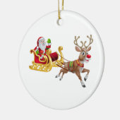 Sinterklaas die op slee rijdt keramisch ornament (Links)