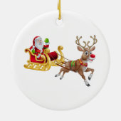 Sinterklaas die op slee rijdt keramisch ornament (Achterkant)