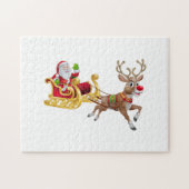 Sinterklaas die op slee rijdt legpuzzel (Horizontaal)