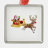Sinterklaas die op slee rijdt metalen ornament (Voorkant)