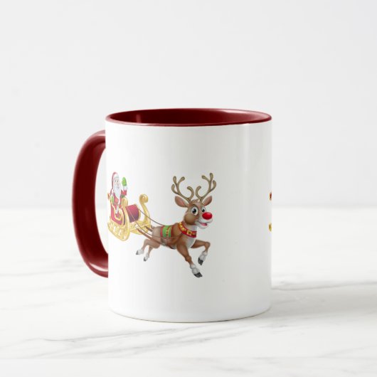 Sinterklaas die op slee rijdt mok (Voorkant links)