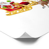 Sinterklaas die op slee rijdt poster (Hoek)