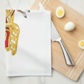 Sinterklaas die op slee rijdt theedoek (Quarter Fold)