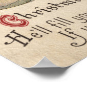 Sinterklaas die tot aan de rand van de afgrond sto poster (Hoek)