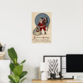 Sinterklaas die tot aan de rand van de afgrond sto poster (Thuiskantoor)