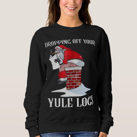 Sinterklaas die van Yule Logs Funny kerstShirt val Trui (Voorkant)
