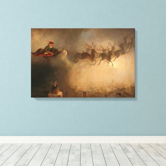 Sinterklaas door William Holbrook Beard Canvas Afdruk (Insitu (Houten vloer))