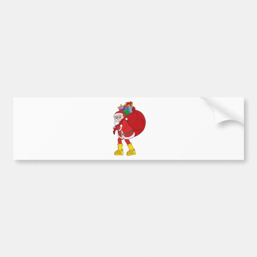 Sinterklaas draagt grote gele laarzen bumpersticker (Voorkant)