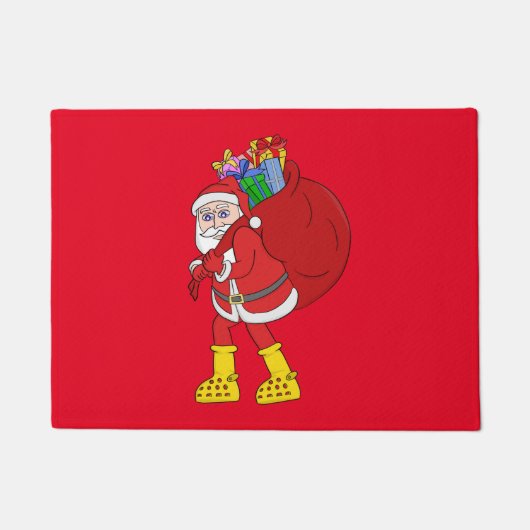 Sinterklaas draagt grote gele laarzen deurmat (Voorkant)