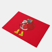 Sinterklaas draagt grote gele laarzen deurmat (Schuin)