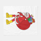 Sinterklaas draagt grote gele laarzen fleece deken (Voorkant (Horizontaal))