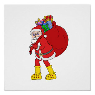 Sinterklaas draagt grote gele laarzen perfect poster