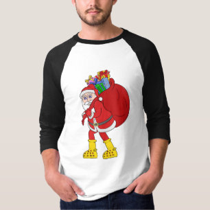 Sinterklaas draagt grote gele laarzen t-shirt