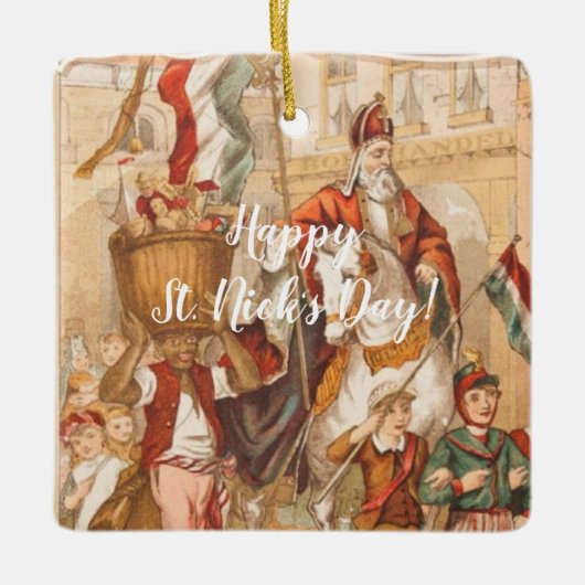 Sinterklaas Dutch St. Nick  St. Nicholas Keramisch Ornament (Voorkant)