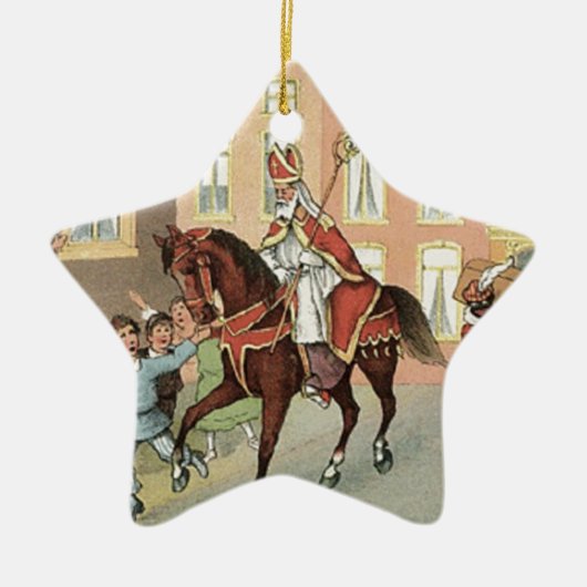 Sinterklaas Dutch St. Nick  St. Nicholas Keramisch Ornament (Voorkant)