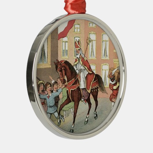 Sinterklaas Dutch St. Nick  St. Nicholas Metalen Ornament (Rechts)