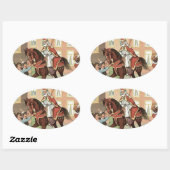Sinterklaas Dutch St. Nick St. Nicholas Ovale Sticker (Vel)