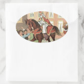 Sinterklaas Dutch St. Nick St. Nicholas Ovale Sticker (Tas)