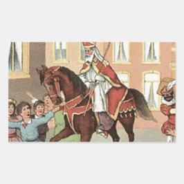 Sinterklaas Dutch St. Nick  St. Nicholas Rechthoekige Sticker