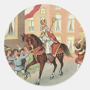 Sinterklaas Dutch St. Nick St. Nicholas Ronde Sticker
