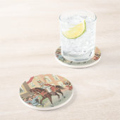 Sinterklaas Dutch St. Nick St. Nicholas Zandsteen Onderzetter (Zijkant)