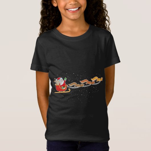 Sinterklaas eekhoorns trekken slee Kerstmis T-shirt (Voorkant)