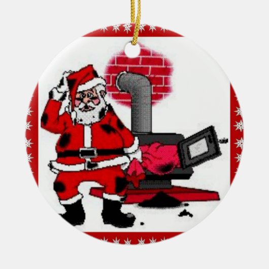Sinterklaas & een Kolen Kachel Burner Ornament (Voorkant)