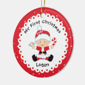 Sinterklaas eerste Kerstmis Keramisch Ornament (Links)