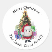 Sinterklaas Ei Kerstmis Ronde Sticker (Voorkant)