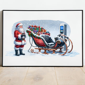 Sinterklaas elektrische slee EV Poster