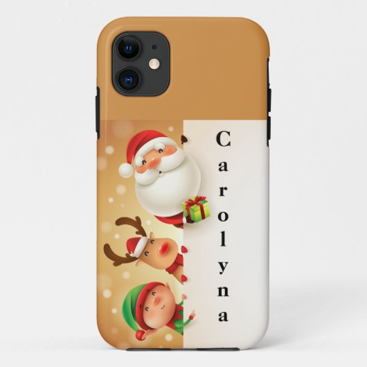 Sinterklaas, Elf en rendier Gedrukt op maat Case-Mate iPhone Case (Achterkant)