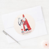 Sinterklaas en Amerigo Ronde Sticker (Envelop)