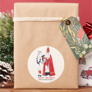 Sinterklaas en Amerigo Ronde Sticker