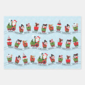 Sinterklaas en Aziatisch meisje op trein Inpakpapier Vel (Voorkant 3)