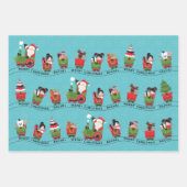 Sinterklaas en Aziatisch meisje op trein Inpakpapier Vel (Voorkant)