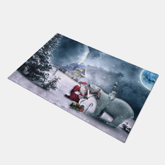 Sinterklaas en Beer van polen Deurmat (Schuin)