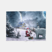 Sinterklaas en Beer van polen Fleece Deken (Voorkant (Horizontaal))